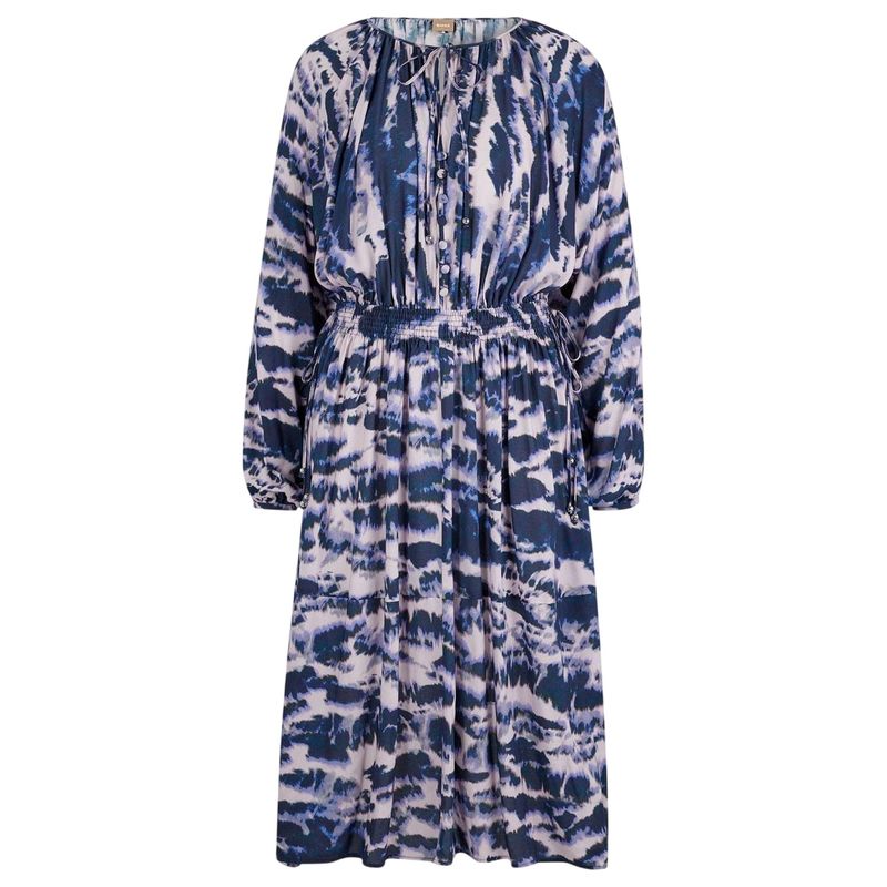 Boss Womens/Ladies Elasticated Midi Dress / Beige/Black/Purple